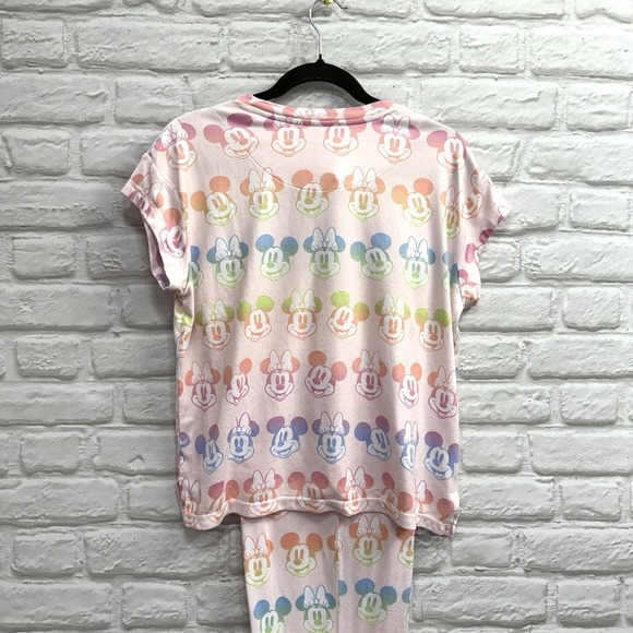 Disney Mickey Minnie Mouse Woman Pink Pajama Set  2pc Sz M Soft Cozy Lounge Wear - Picture 6 of 16